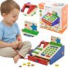 VIGA Drewniana Kasa sklepowa z akcesoriami Skaner Montessori