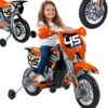 FEBER Motocykl Cross Pomarańczowy na Akumulator 6V dla Dzieci