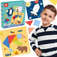 TOOKY TOY Puzzle Tangram Układanka dla Dzieci Nauka Kształtów Figury Kształty 18el.
