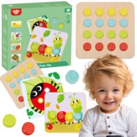 TOOKY TOY Układanka Klocki dla Dzieci Zwierzęta Dopasuj Nauka Kształtów Kolorów + Plansze