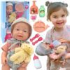 WOOPIE ROYAL Lalka Bobas 36 cm w Ubranku z Misiem Akcesoria do Karmienia