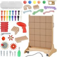 MASTERKIDZ Wolnostojąca Tablica Naukowa Kreatywna STEM 166 x 125 + Zestaw Akcesoriów