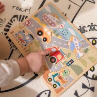 TOOKY TOY Drewniane Interaktywne Puzzle Pojazdy