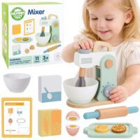 WOOPIE GREEN Drewniany Mikser Kuchenny Blender z Akcesoriami 11 el.