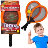 WOOPIE Duże Rakietki do Tenisa Badminton dla Dzieci Zestaw + Piłka Lotka