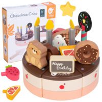 CLASSIC WORLD Drewniany Tort Urodzinowy do Krojenia 19el.