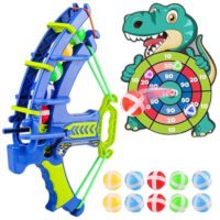 WOOPIE Gra Zręcznościowa w Rzutki na Rzepy Zestaw 2w1 Tarcza + Wyrzutnia Łuk Dino