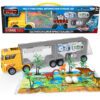 WOOPIE Ciężarówka Transporter 2w1 Zestaw Dinozaurów + Makieta