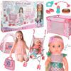 WOOPIE ROYAL Lalka Bobas 36 cm Syrenka Interaktywna Zestaw XXL Opiekunka 18w1