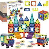 WOOPIE Klocki Magnetyczne 3D Zestaw Zamek Pojazdy 71el.