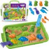 WOOPIE Piasek Kinetyczny 1,5 kg Zestaw XXL ZOO Safari Stolik z Foremkami