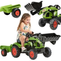 FALK Traktor na Pedały z Ładowarką i Przyczepą Claas 2-5 lat