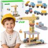 TOOKY TOY Dźwig Portowy Drewniany Zestaw