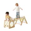 CLASSIC WORLD Drewniany Zestaw Wspinaczkowy Trójkąt Montessori 5w1 - Plac Zabaw Siłownia Indoor dla Dzieci
